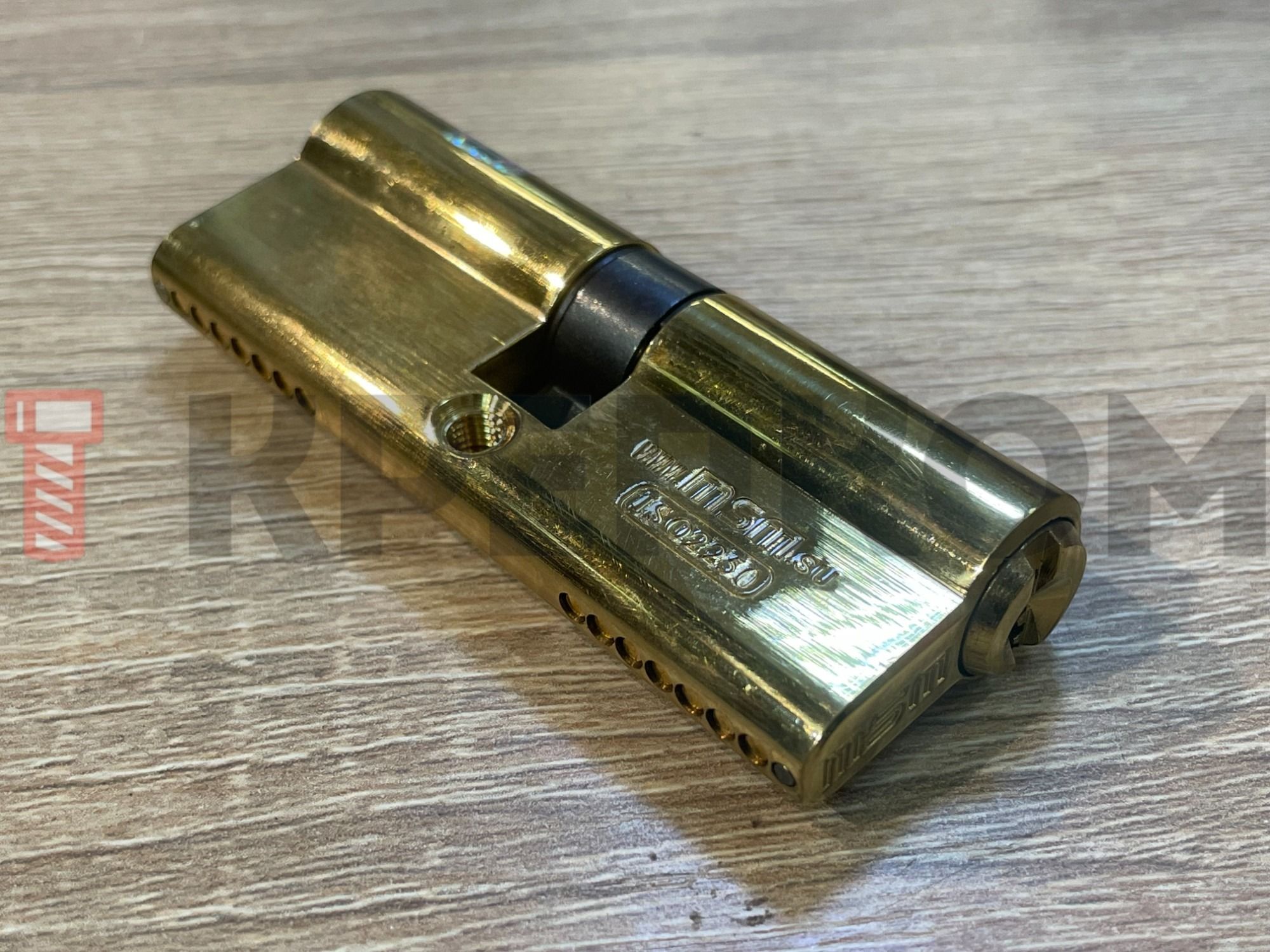 Цилиндровый механизм, перфорированный ключ-ключ C80 мм MSM, PB (полированная латунь) - фото